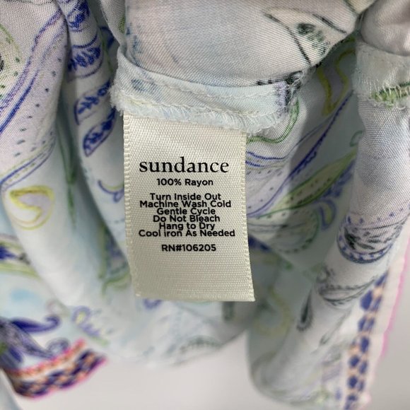 Sundance Beach Breeze Dress Blue Floral Print Sleeveless V Neck - Picture 7 of 10